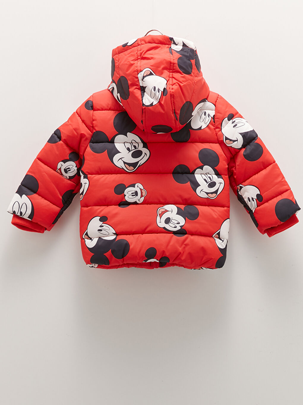 Kapüşonlu Uzun Kol Mickey Mouse Baskılı Erkek Bebek Mont-1
