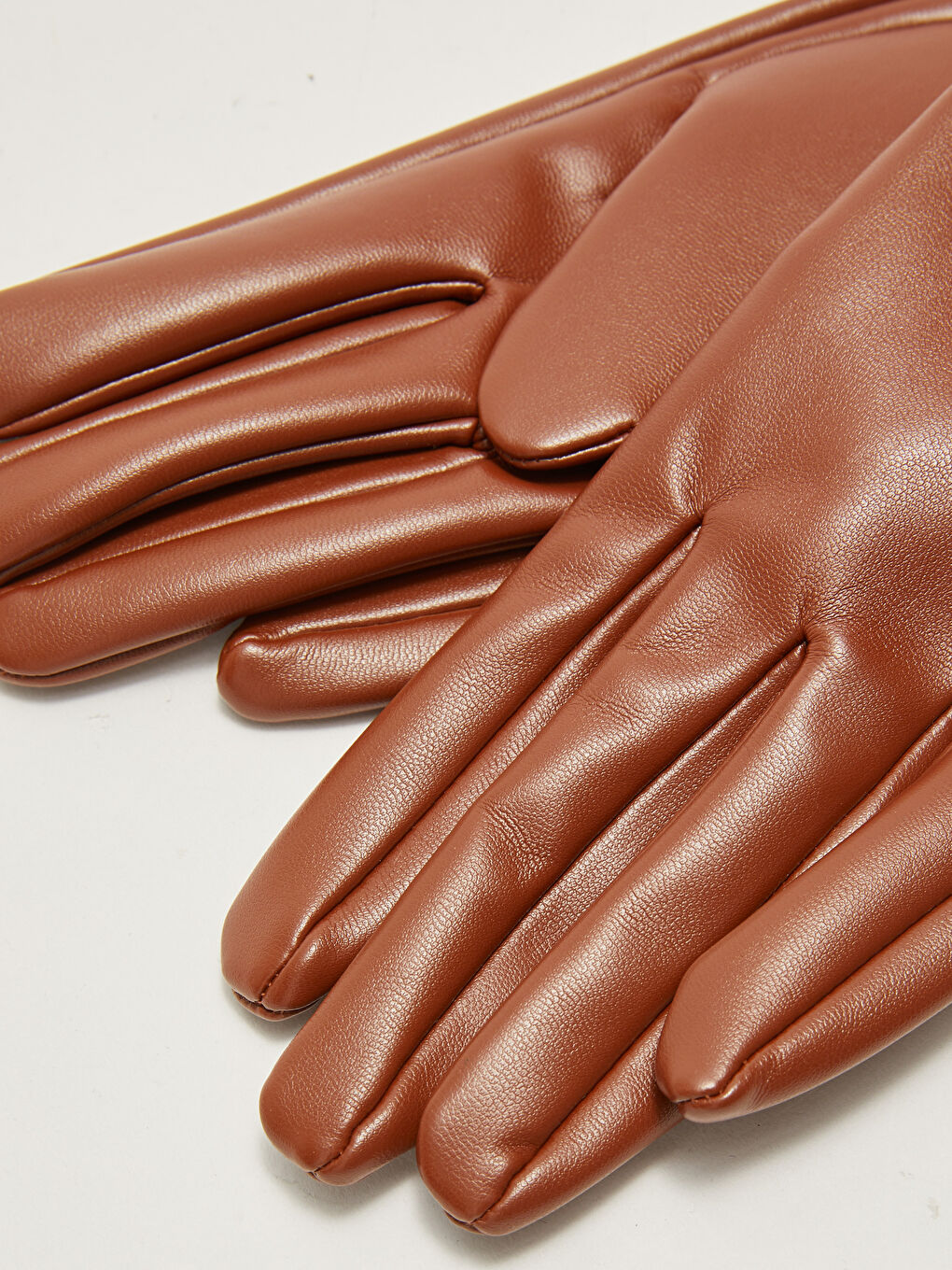 Leather Look Plush Detailed Women's Gloves-4
