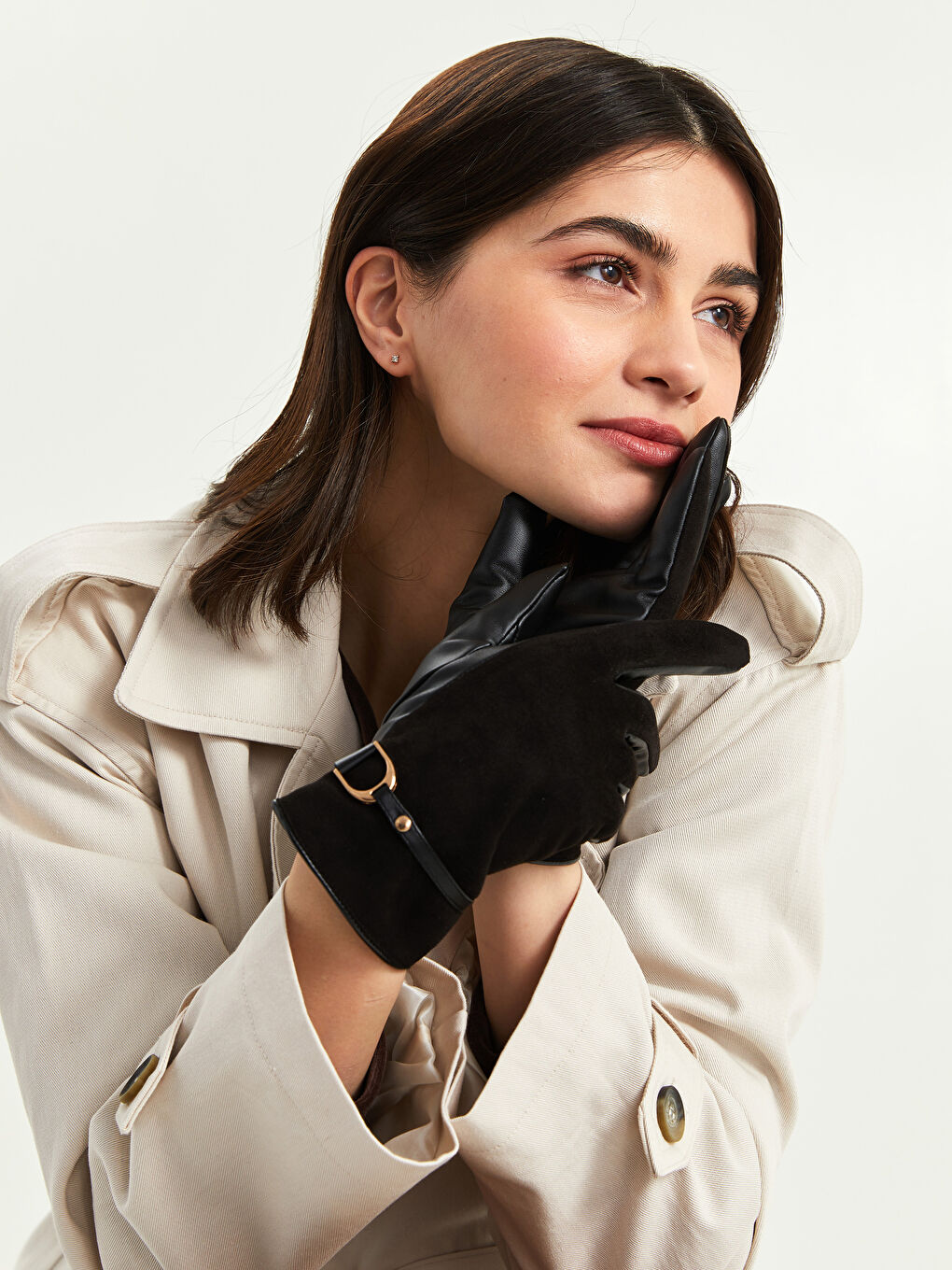 LCW ACCESSORIES Suede Look Women's Gloves -W15137Z8-HEG