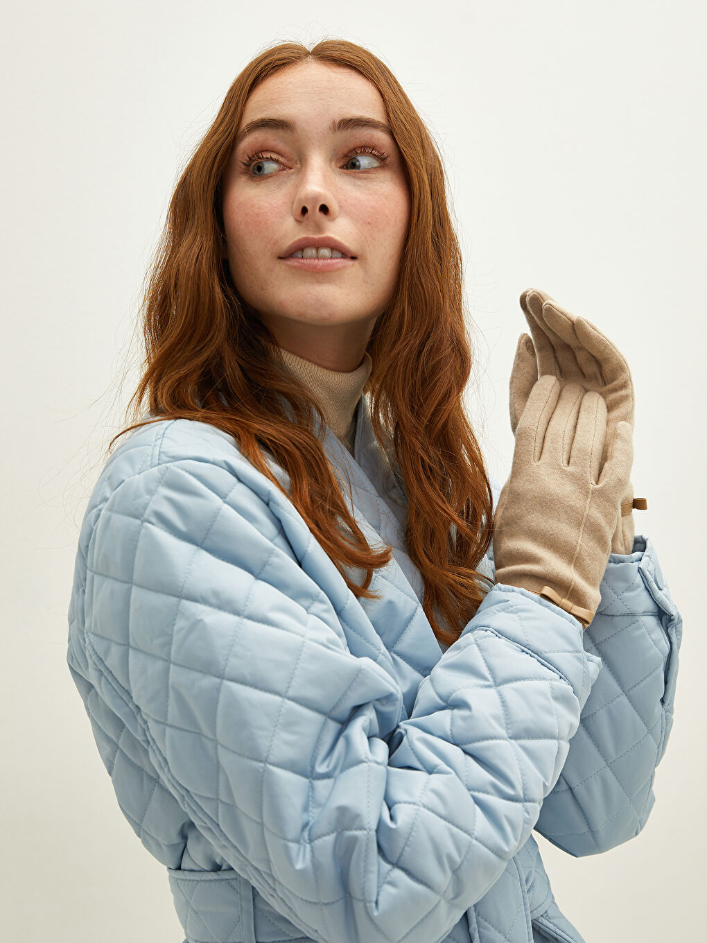 Touch Detailed Women Gloves-1