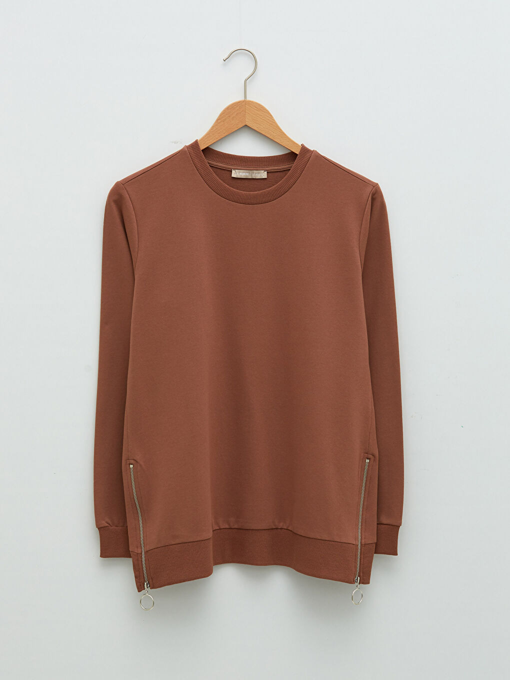 LCWAIKIKI Basic Crew Neck Plain Long Sleeve Women's Sweatshirt -W15139Z8-GWY