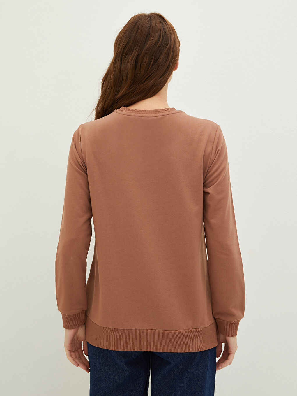 LCWAIKIKI Basic Crew Neck Plain Long Sleeve Women's Sweatshirt -W15139Z8-GWY