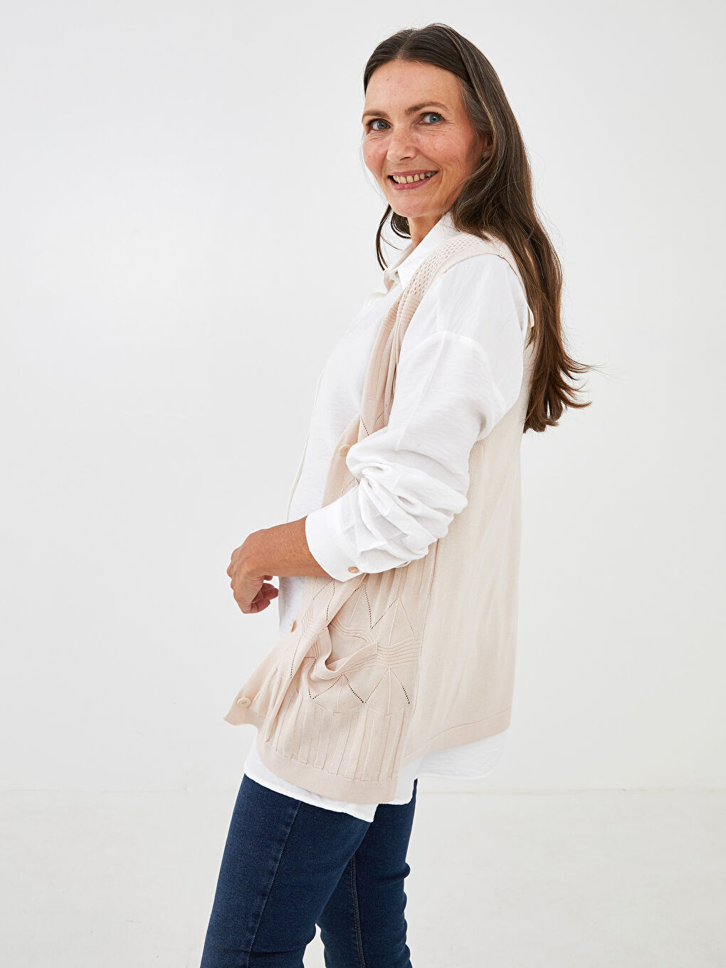 Žena BEŽ Kratki kaput-2