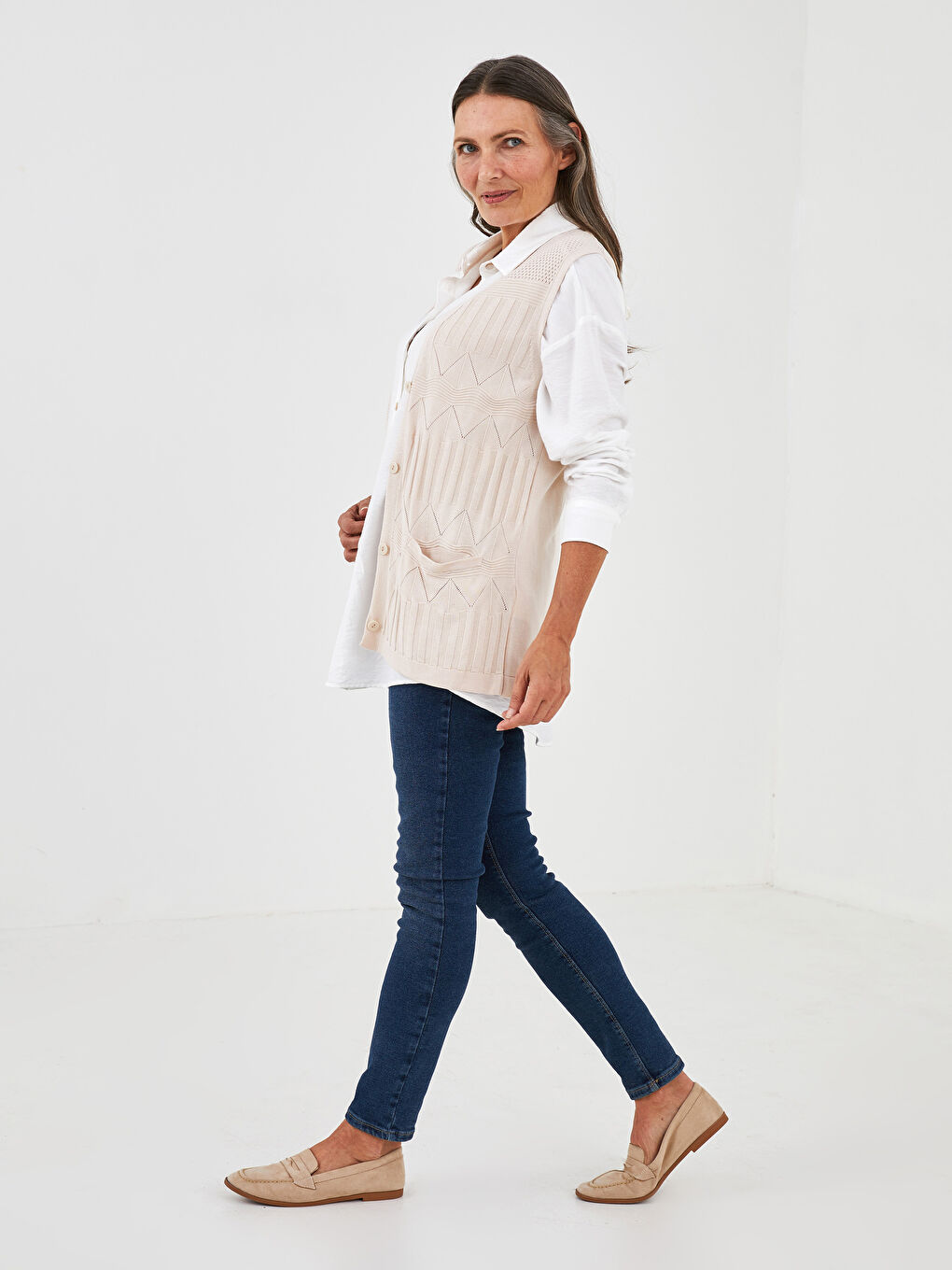 Žena BEŽ Kratki kaput-4