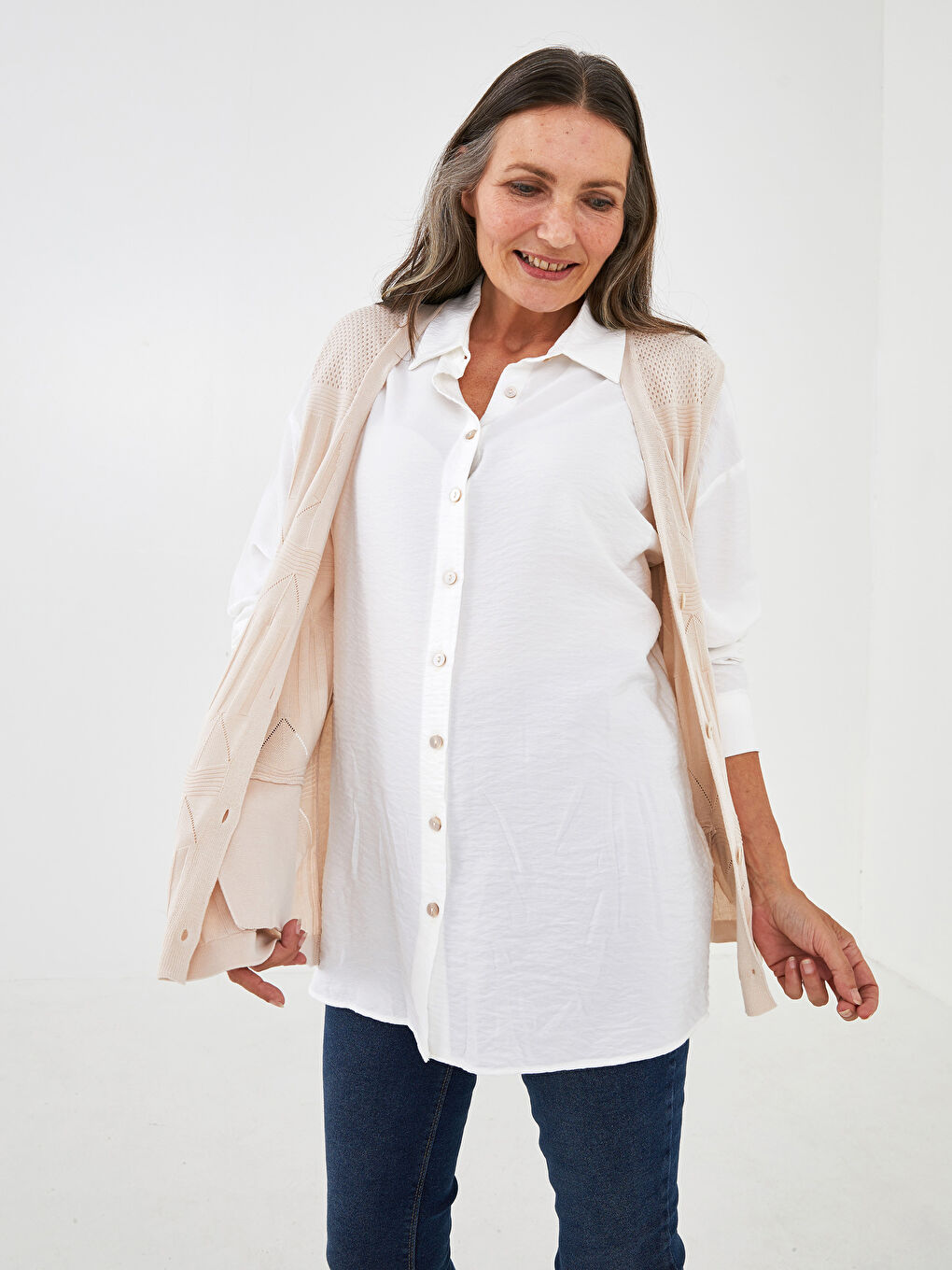 Žena BEŽ Kratki kaput-1