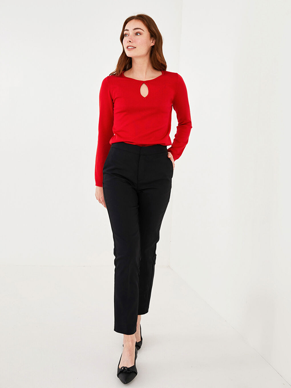 LCWAIKIKI Basic Crew Neck Straight Long Sleeve Women's Knitwear Basic Sweater -W15176Z8-HJY