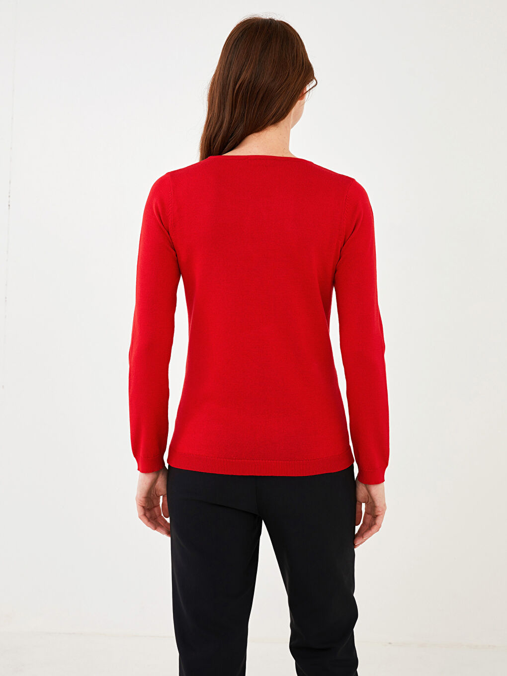 LCWAIKIKI Basic Crew Neck Straight Long Sleeve Women's Knitwear Basic Sweater -W15176Z8-HJY