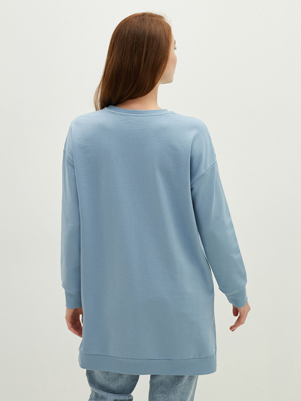 Crew Neck Printed Long Sleeve Cotton Women's Sweatshirt Tunic-1