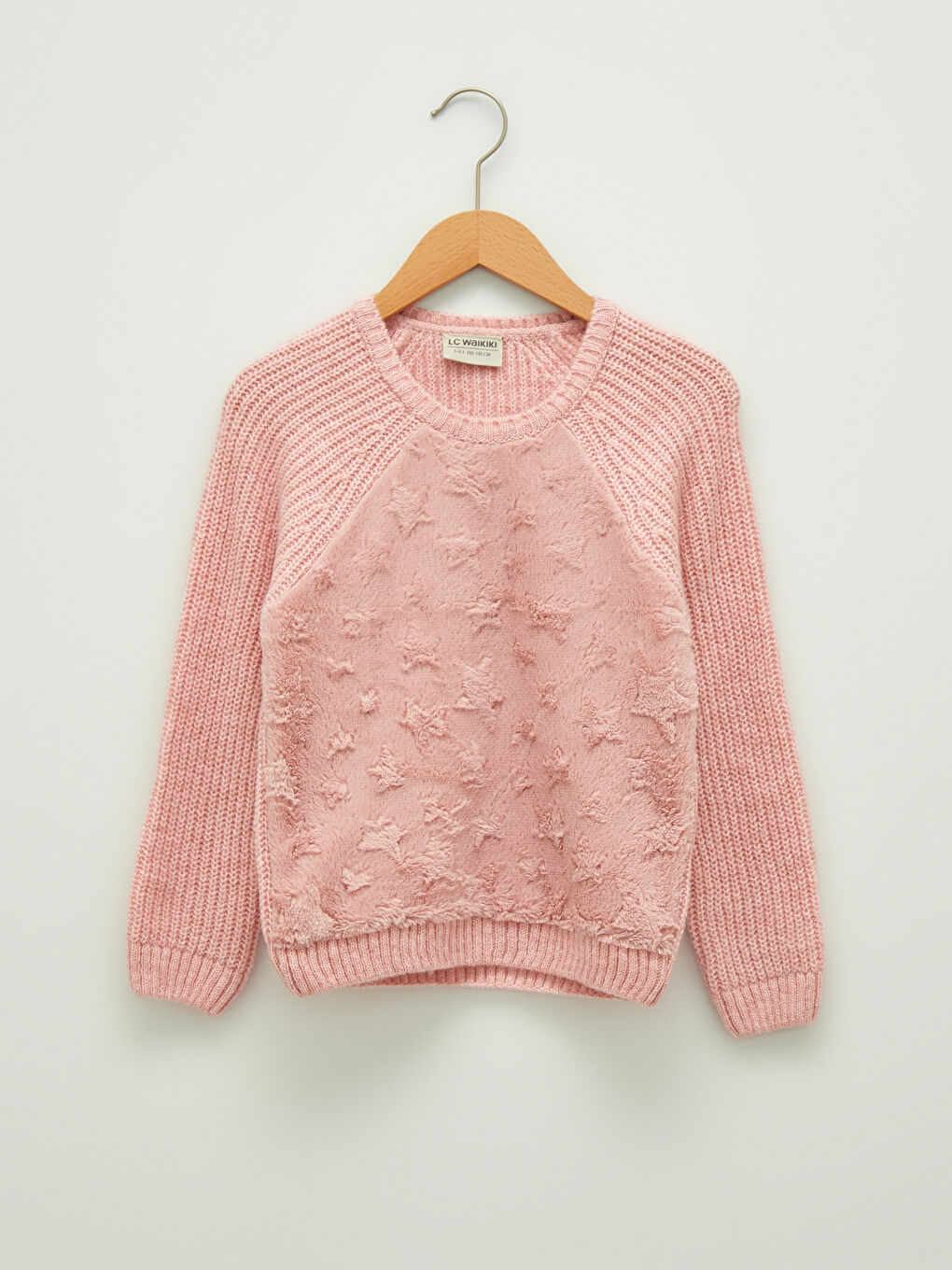 Pembe Bisiklet Yaka Uzun Kollu Kız Çocuk Triko Kazak