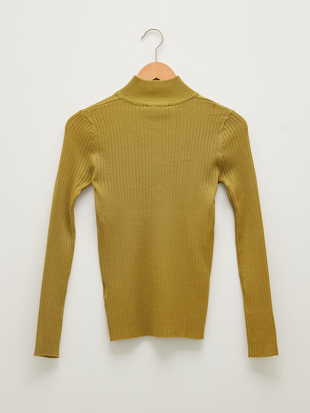 Turtleneck Plain Zipper Long Sleeve Women's Knitwear Basic Sweater-7