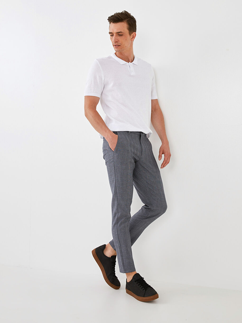 LCW Vision Slim Fit Polyviscose Men's Trousers -W15211Z8-LMK
