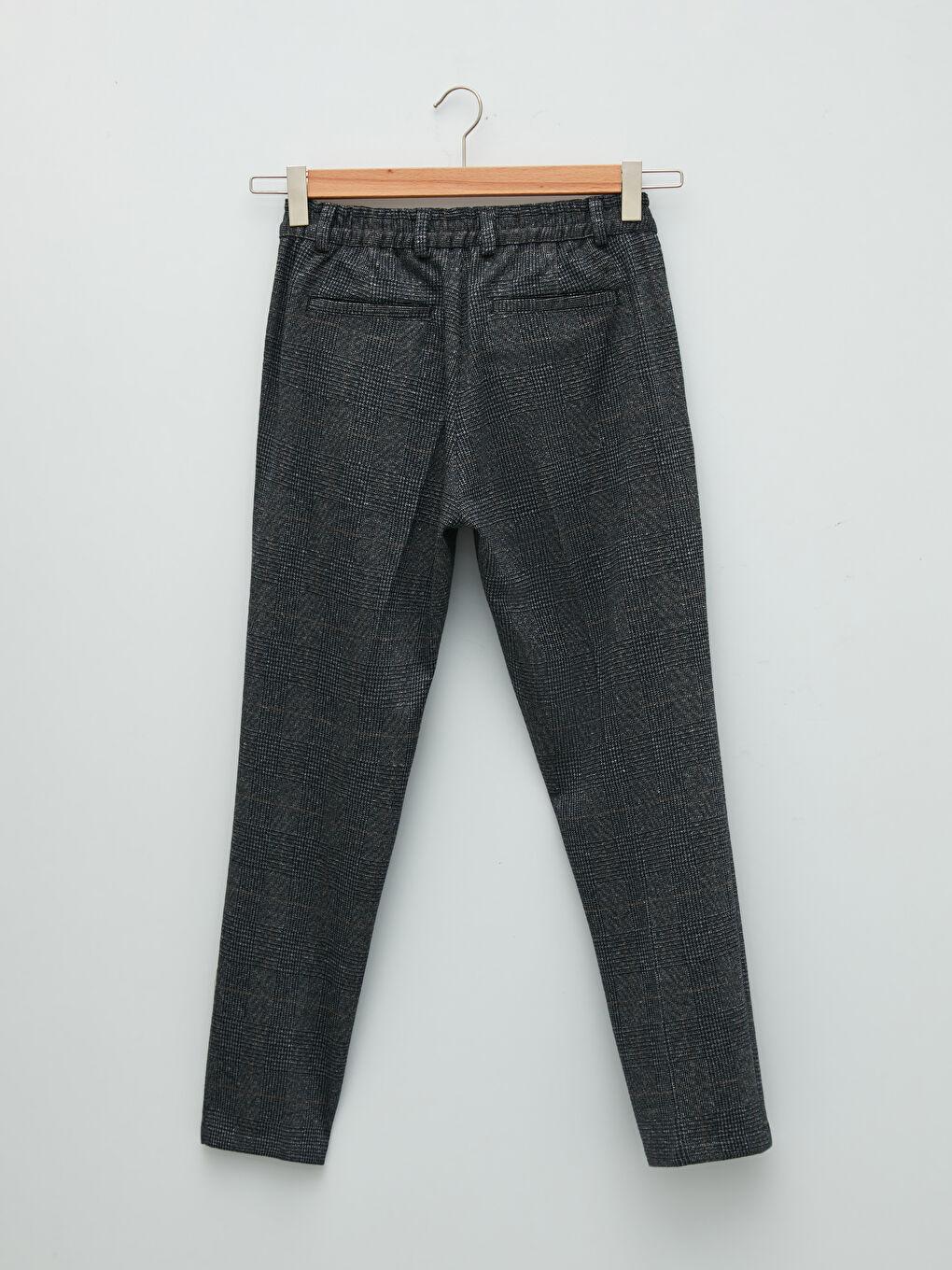 Slim Fit Plaid Men's Trousers-6