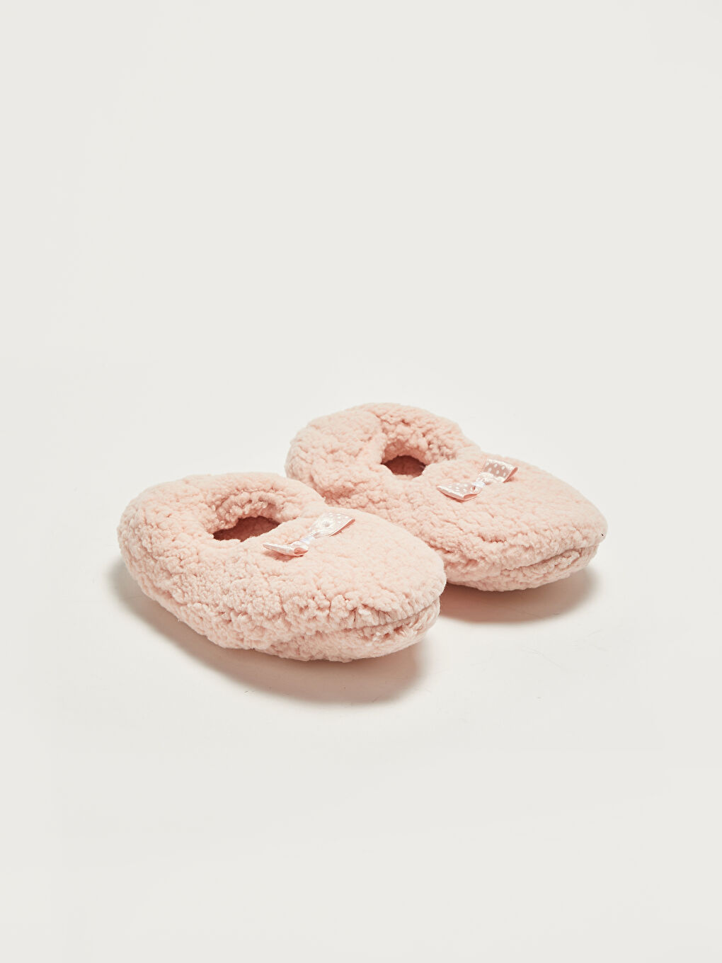 Pembe Fiyonk Detaylı Kız Çocuk Ev Terliği