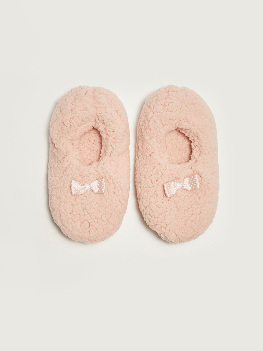 Pembe Fiyonk Detaylı Kız Çocuk Ev Terliği-1