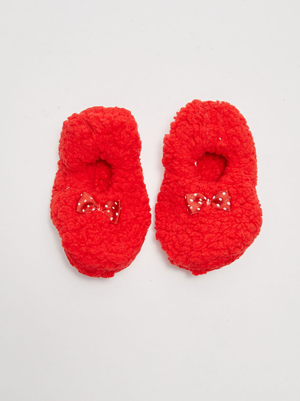 Kırmızı Fiyonk Detaylı Kız Çocuk Ev Terliği-2