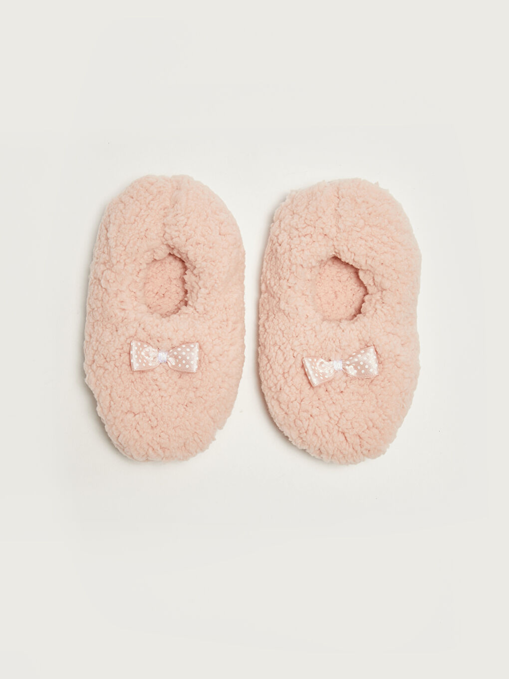 Pembe Fiyonk Detaylı Kız Çocuk Ev Terliği-1