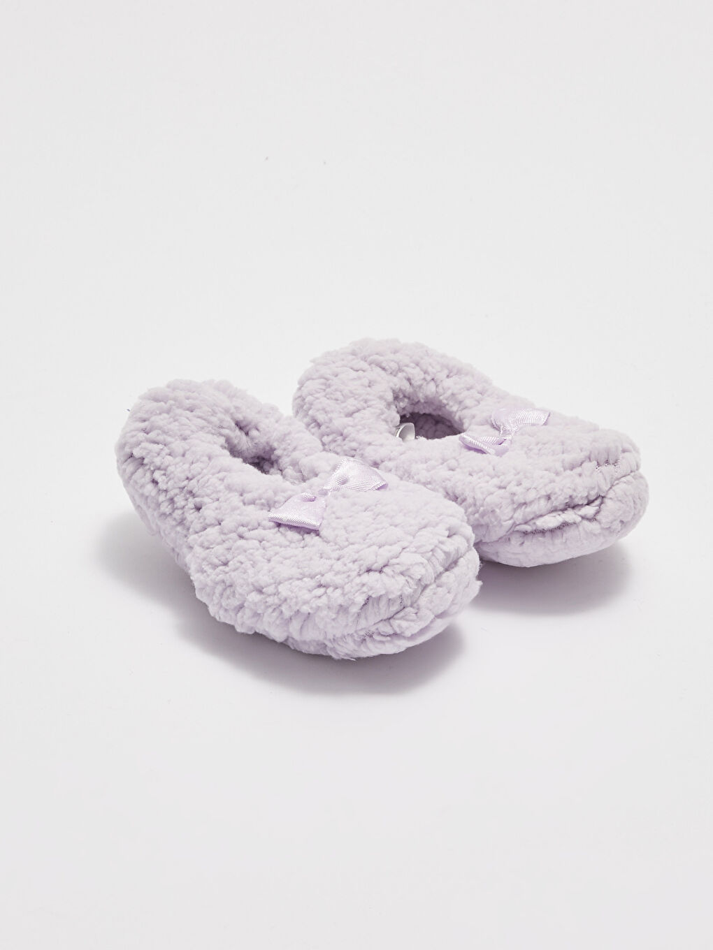 Lila Fiyonk Detaylı Kız Çocuk Ev Terliği