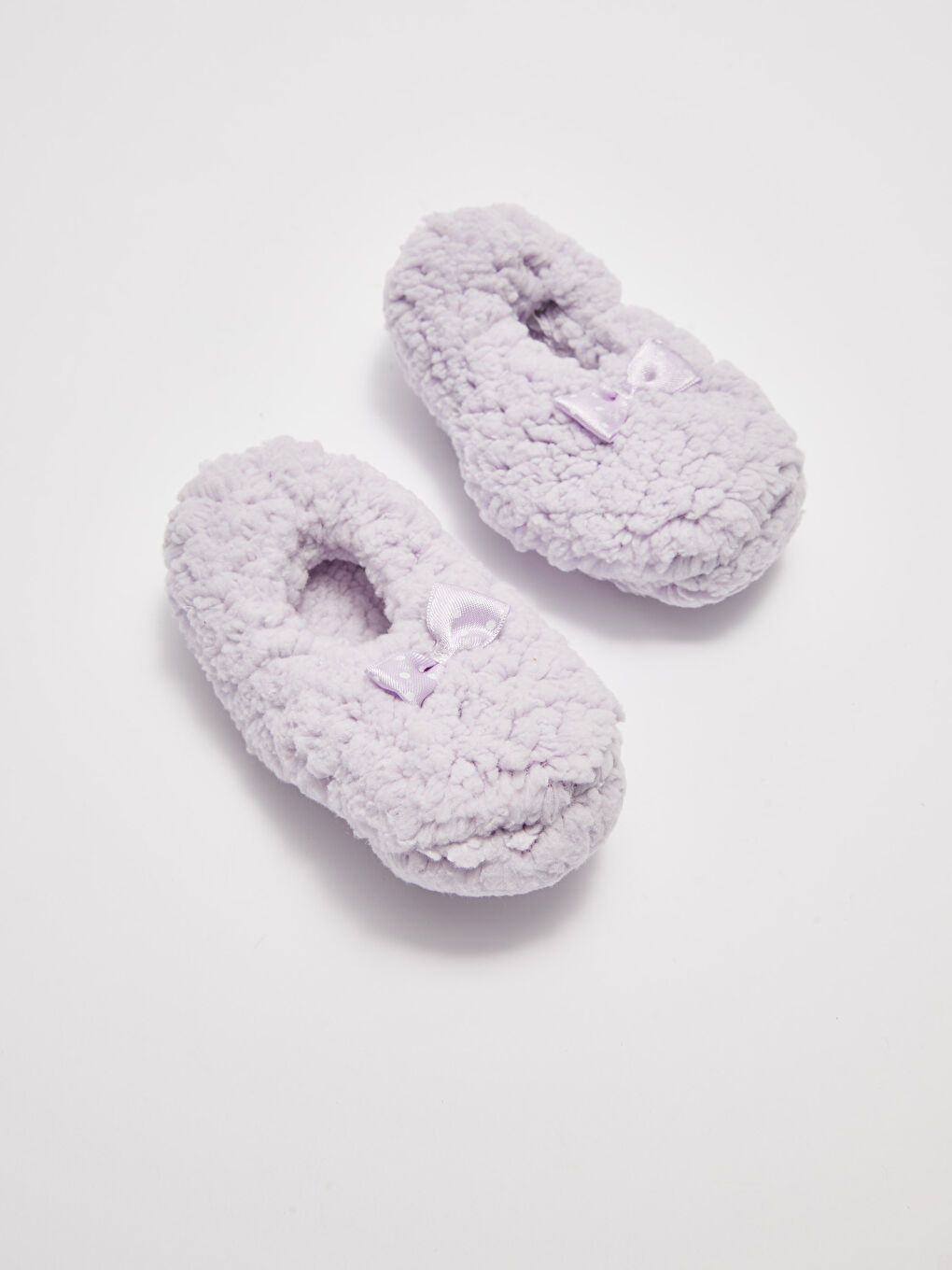 Lila Fiyonk Detaylı Kız Çocuk Ev Terliği-3