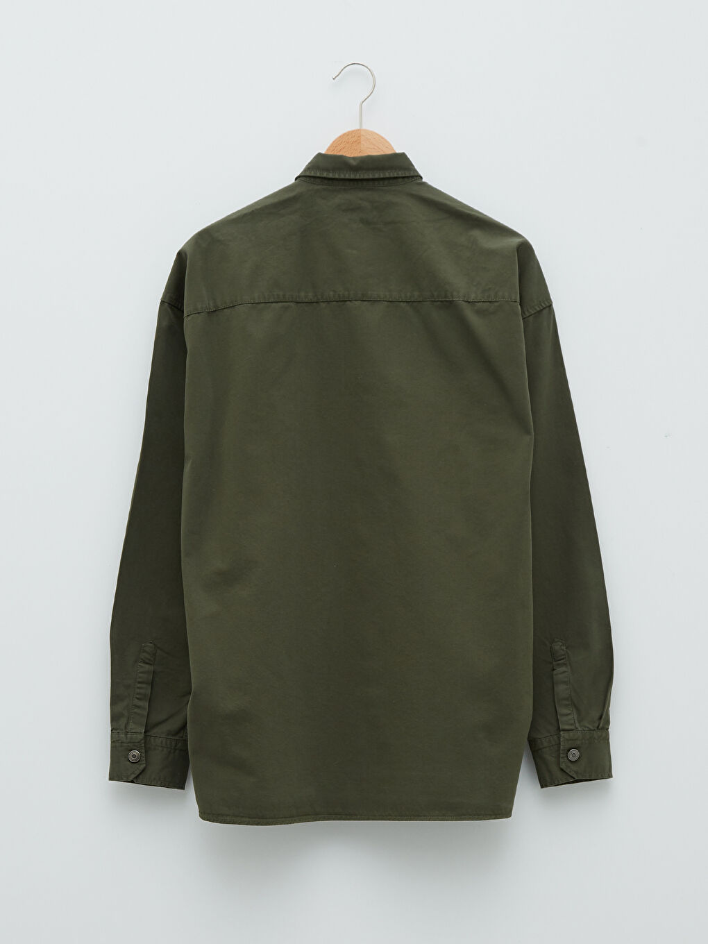 Regular Fit Long Sleeve Gabardine Men's Shirt Jacket-1