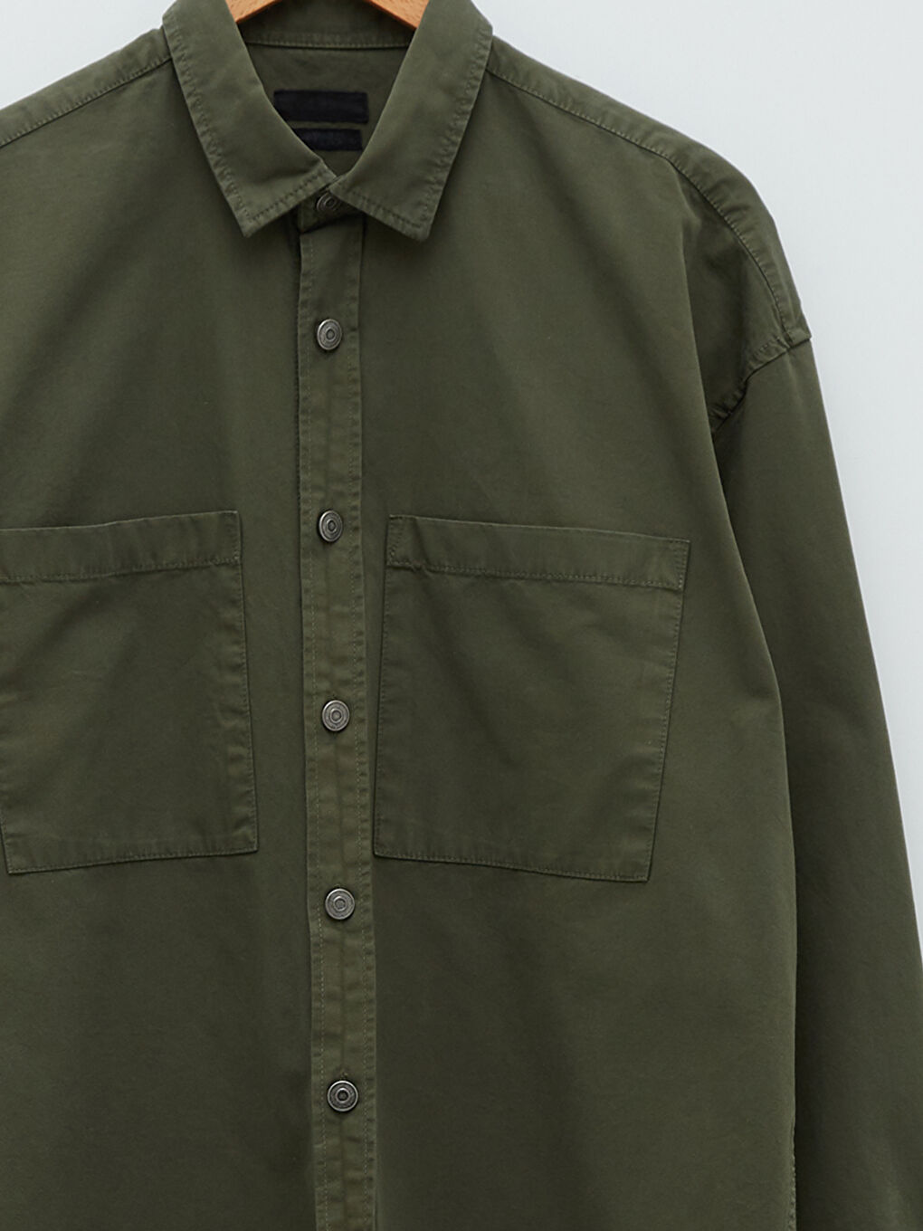 Regular Fit Long Sleeve Gabardine Men's Shirt Jacket-2