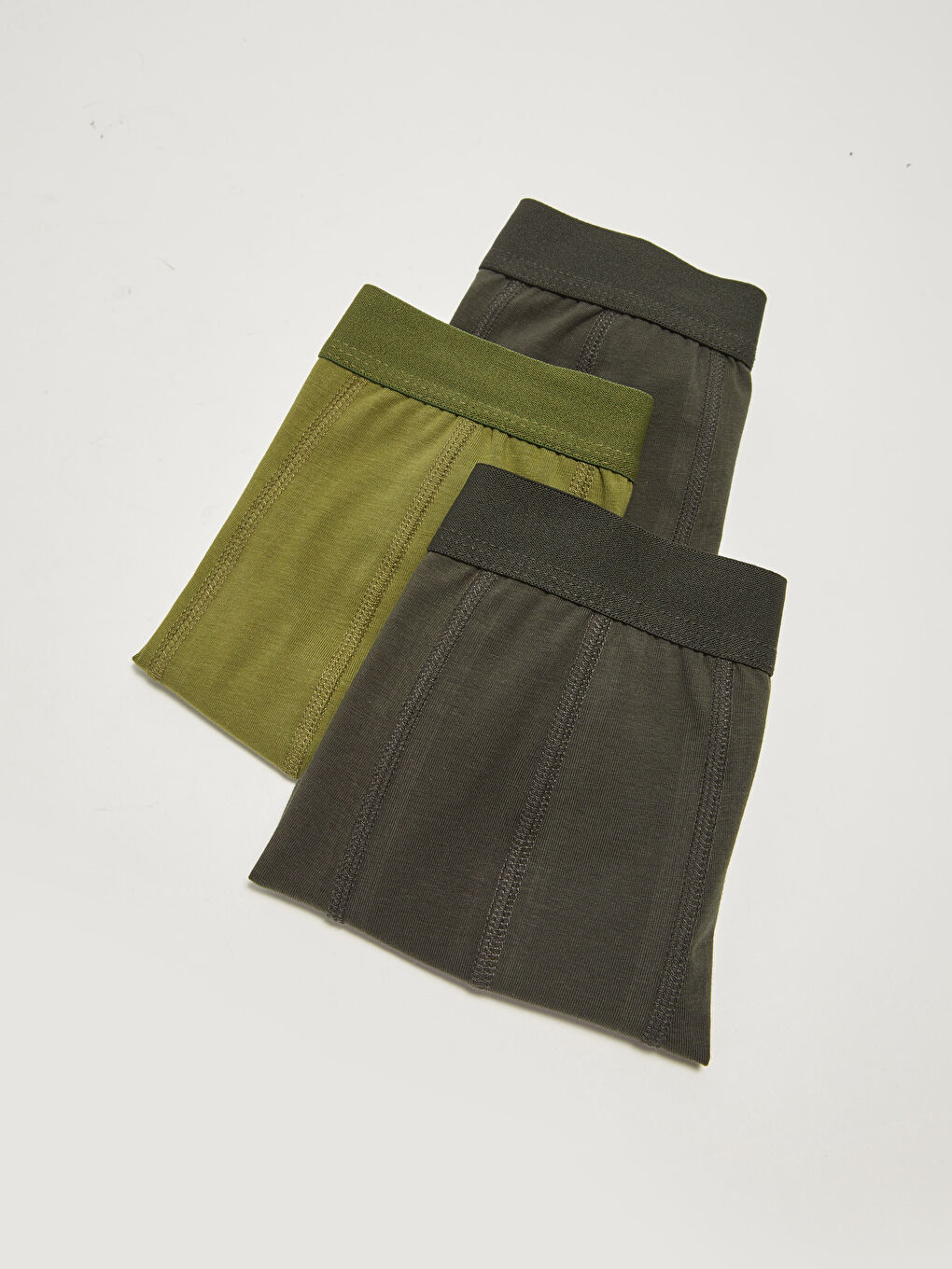 Haki Standart Kalıp Pamuklu Esnek Erkek Boxer 3'lü-1