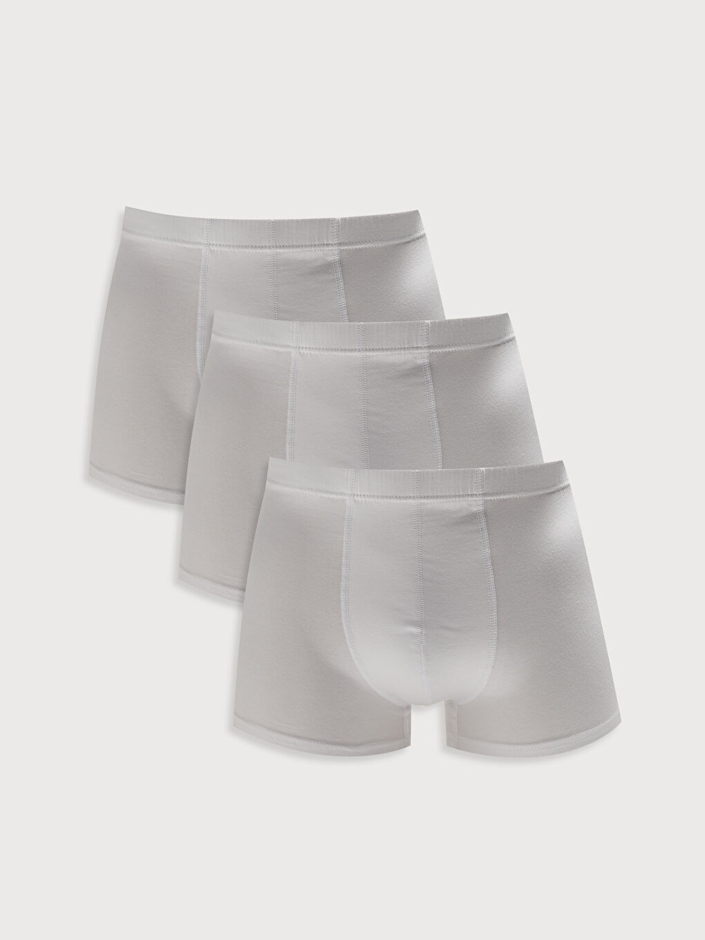 Beyaz Standart Kalıp Pamuklu Esnek Erkek Boxer 3'lü