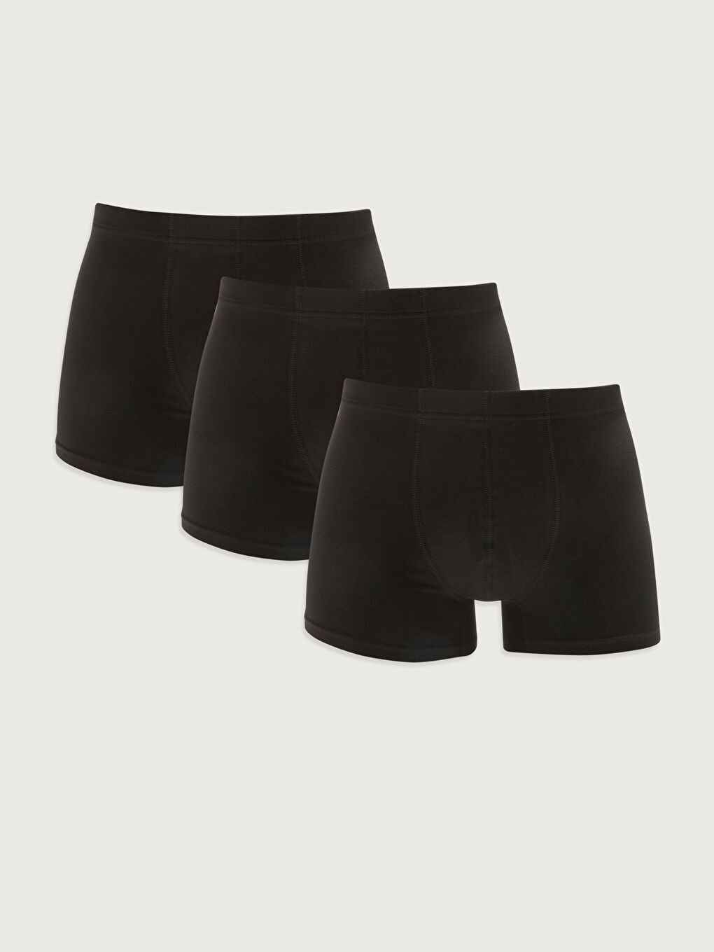 Siyah Standart Kalıp Pamuklu Esnek Erkek Boxer 3'lü