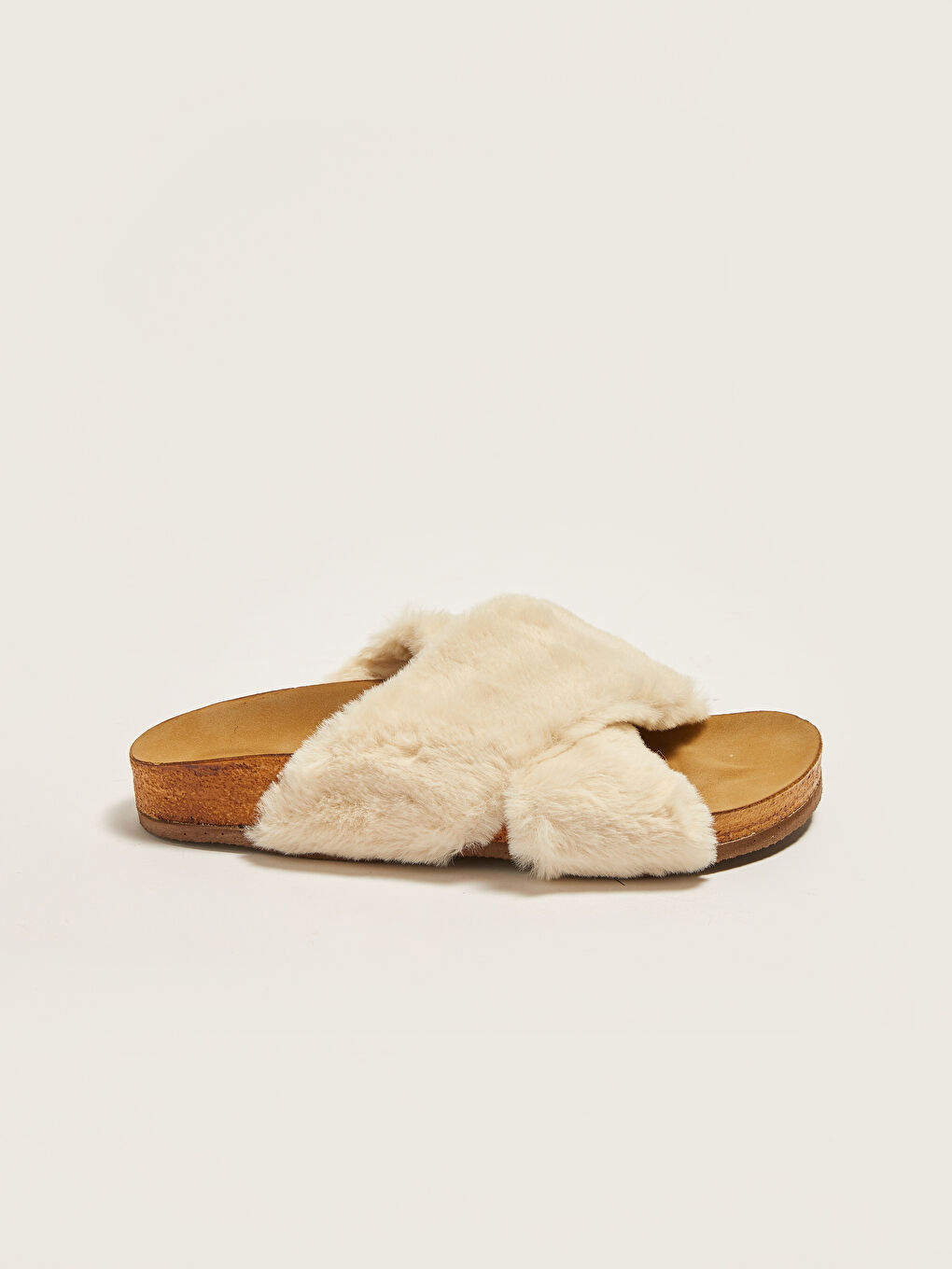 Çapraz Bantlı Pelüş Kadın Ev Terliği-1