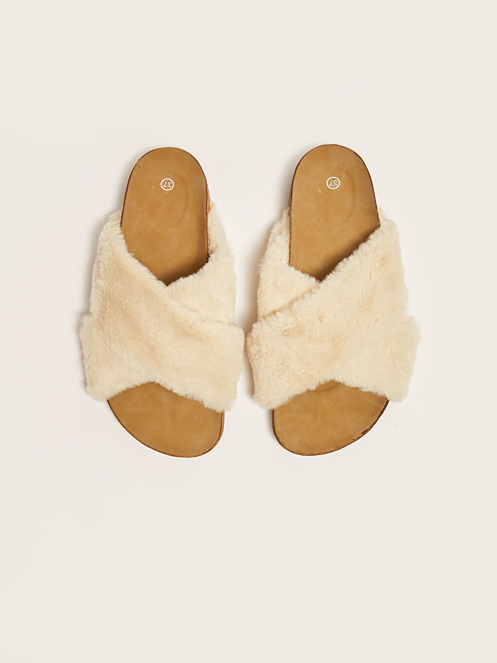 Çapraz Bantlı Pelüş Kadın Ev Terliği-3