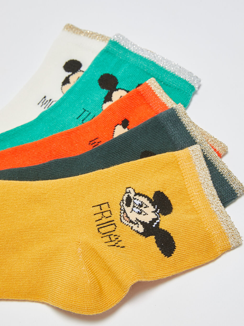 Mickey Mouse Printed Cotton Women's Socks 5 Pack-2