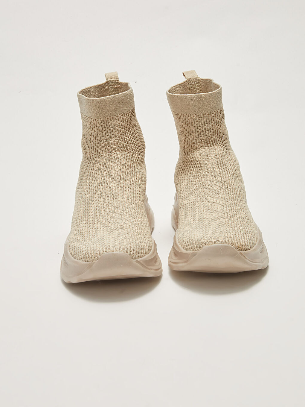 Bej Bilekli Çorap Model Kadın Aktif Spor Ayakkabı-2