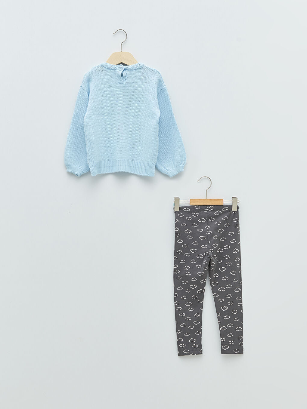 LCW baby Crew Neck Long Sleeve Baby Girl Knitwear Sweater and Leggings 2-Pack Set -W15291Z1-QXE