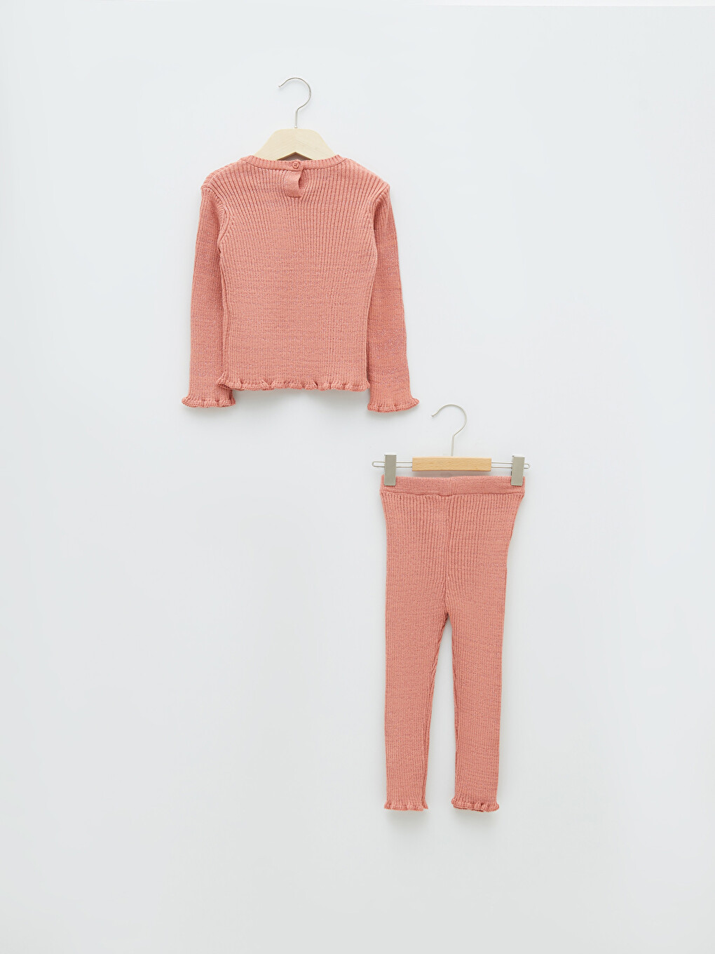 Crew Neck Long Sleeve Baby Girl Tricot Sweater and Trousers 2-Pack Set-1