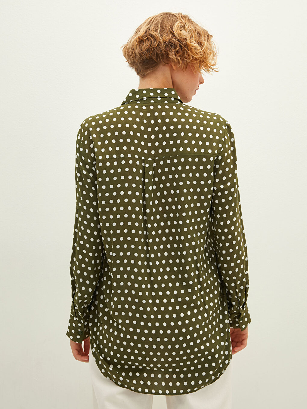 LCW Vision Buttoned Polka Dot Long Sleeve Poplin Women's Shirt -W15337Z8-LRT