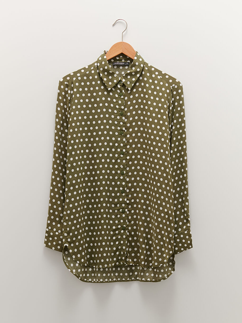 LCW Vision Buttoned Polka Dot Long Sleeve Poplin Women's Shirt -W15337Z8-LRT