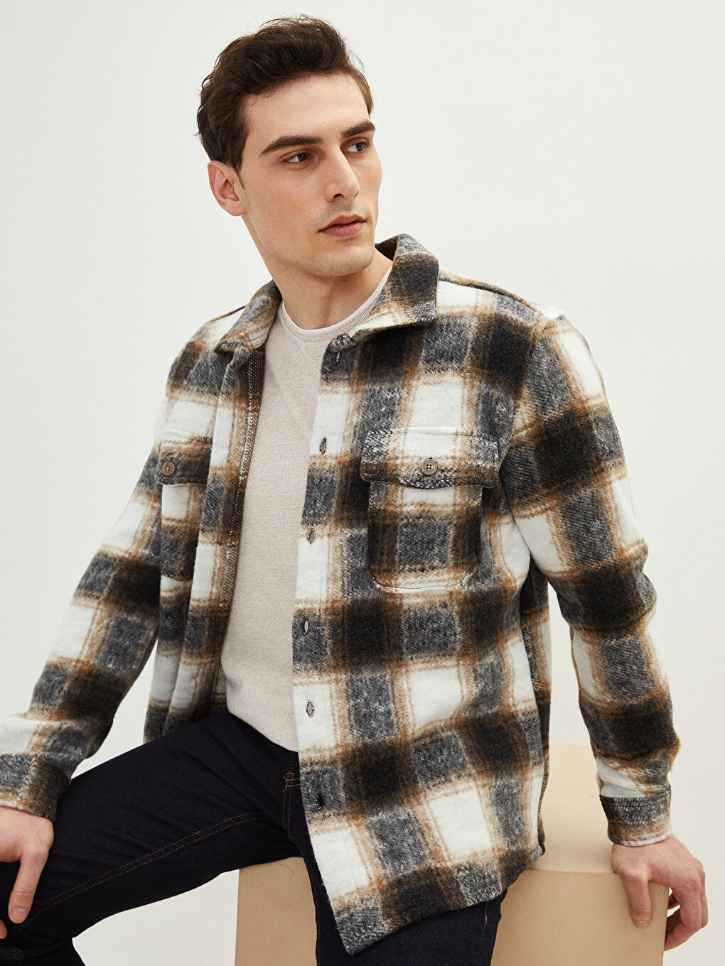 LCW Vision Locker Sitz Langarm Karo Herren Holzfäller Hemdjacke -W15338Z8-LKQ
