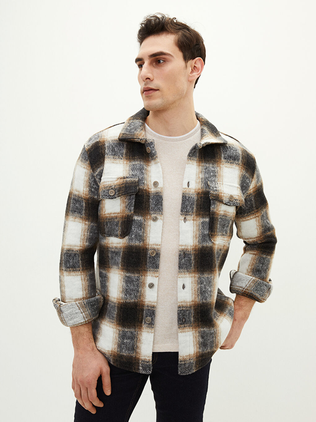 LCW Vision Locker Sitz Langarm Karo Herren Holzfäller Hemdjacke -W15338Z8-LKQ