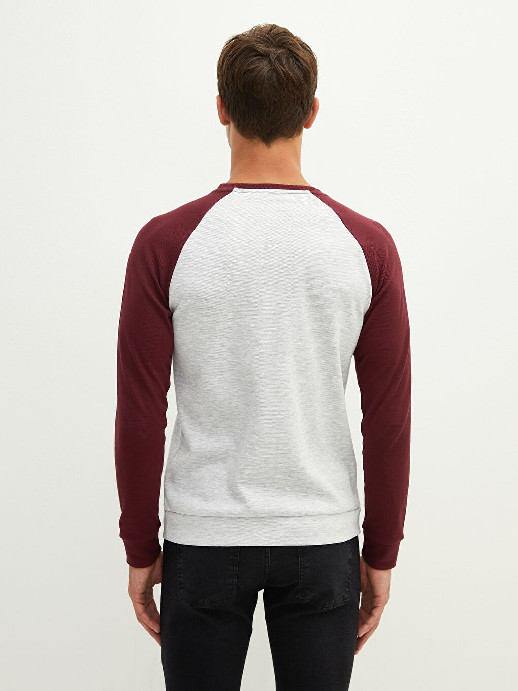 Crew Neck Long Sleeve Color Block Men's Sweatshirt-5
