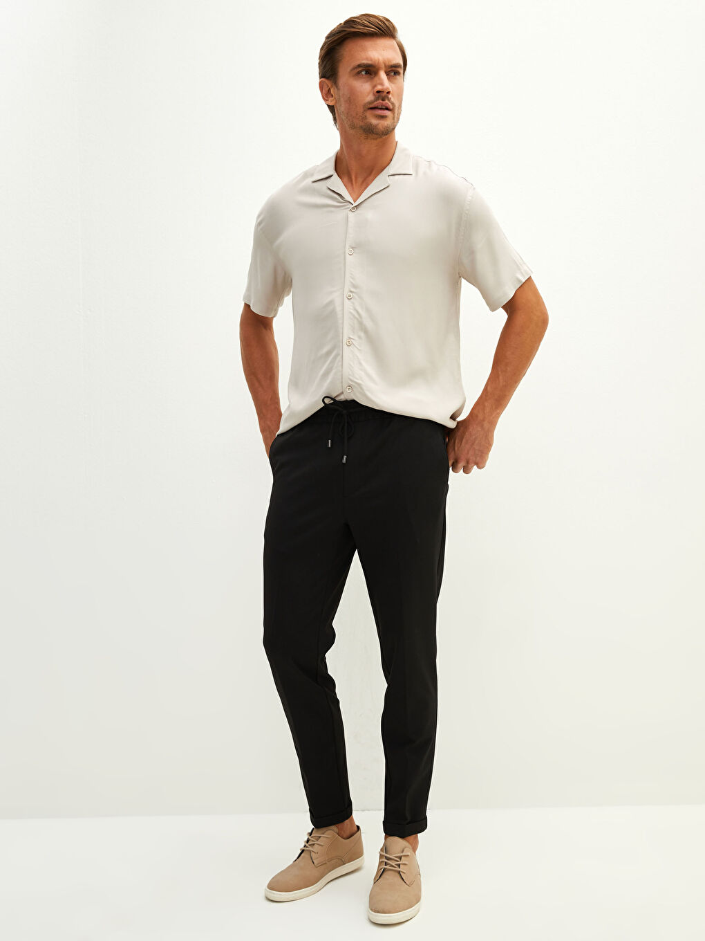 Siyah Slim Fit Erkek Pantolon-1