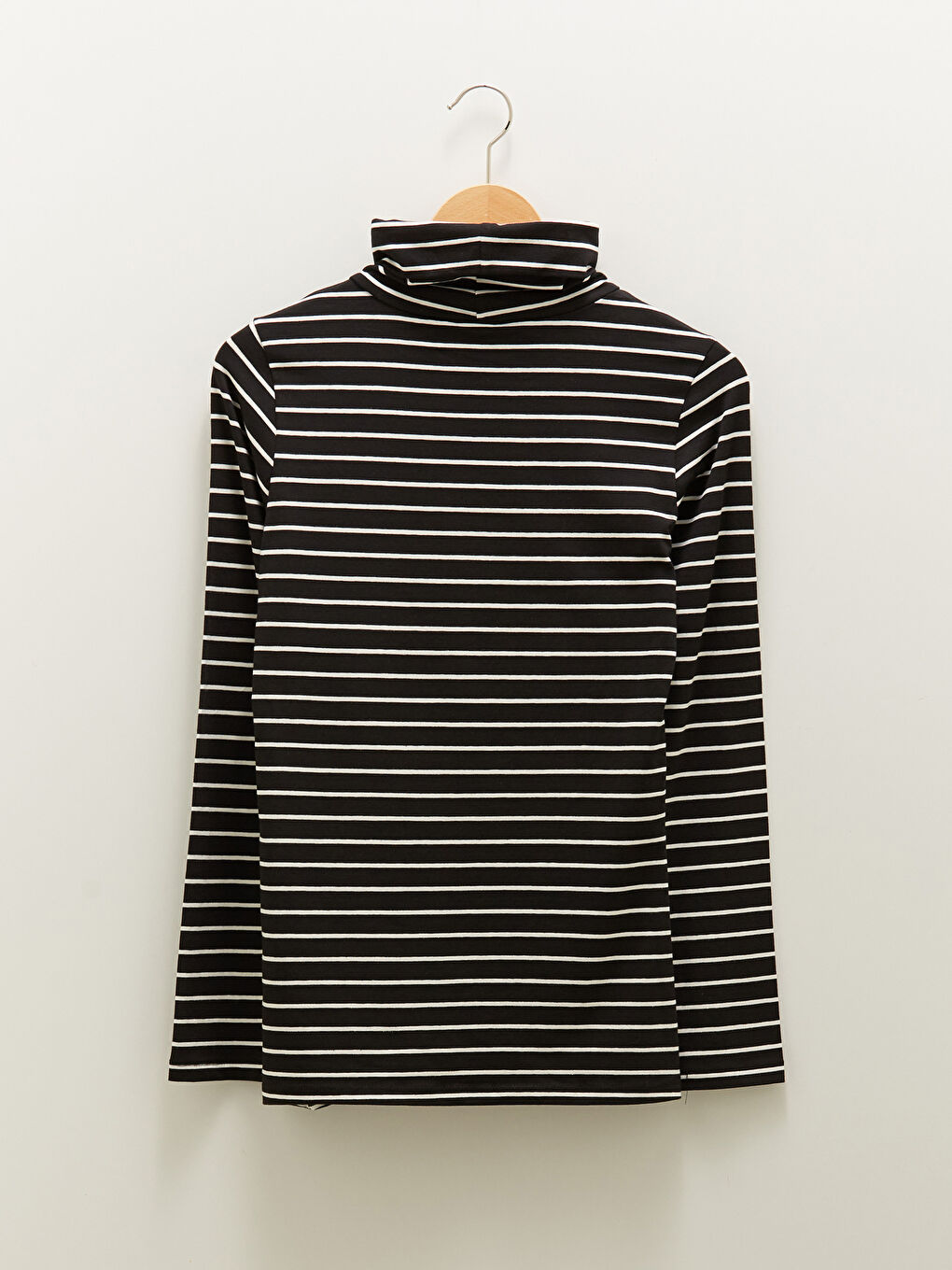Funnel Neck Striped Long Sleeve Women's T-Shirt-8
