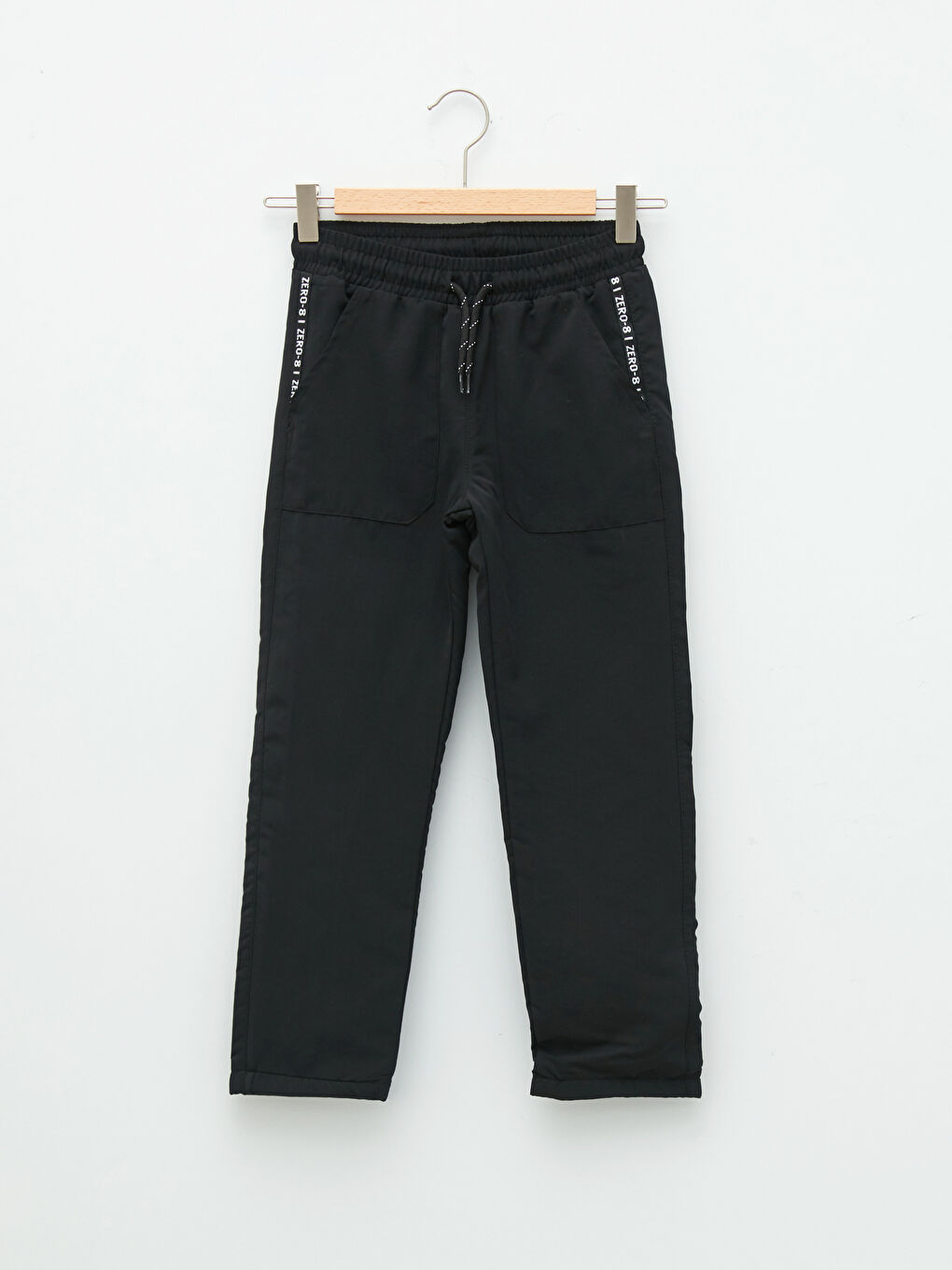 Pantalon Garçon Imprimé à Taille Élastique Doublé en Polaire