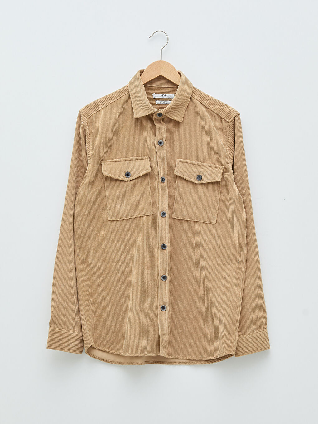 Relaxed Fit Long Sleeve Velvet Men's Shirt-5