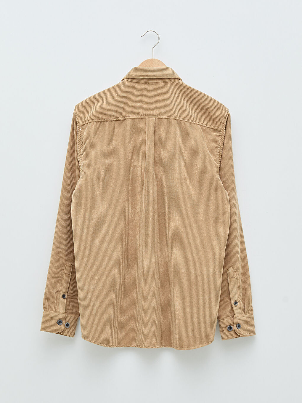 Relaxed Fit Long Sleeve Velvet Men's Shirt-6