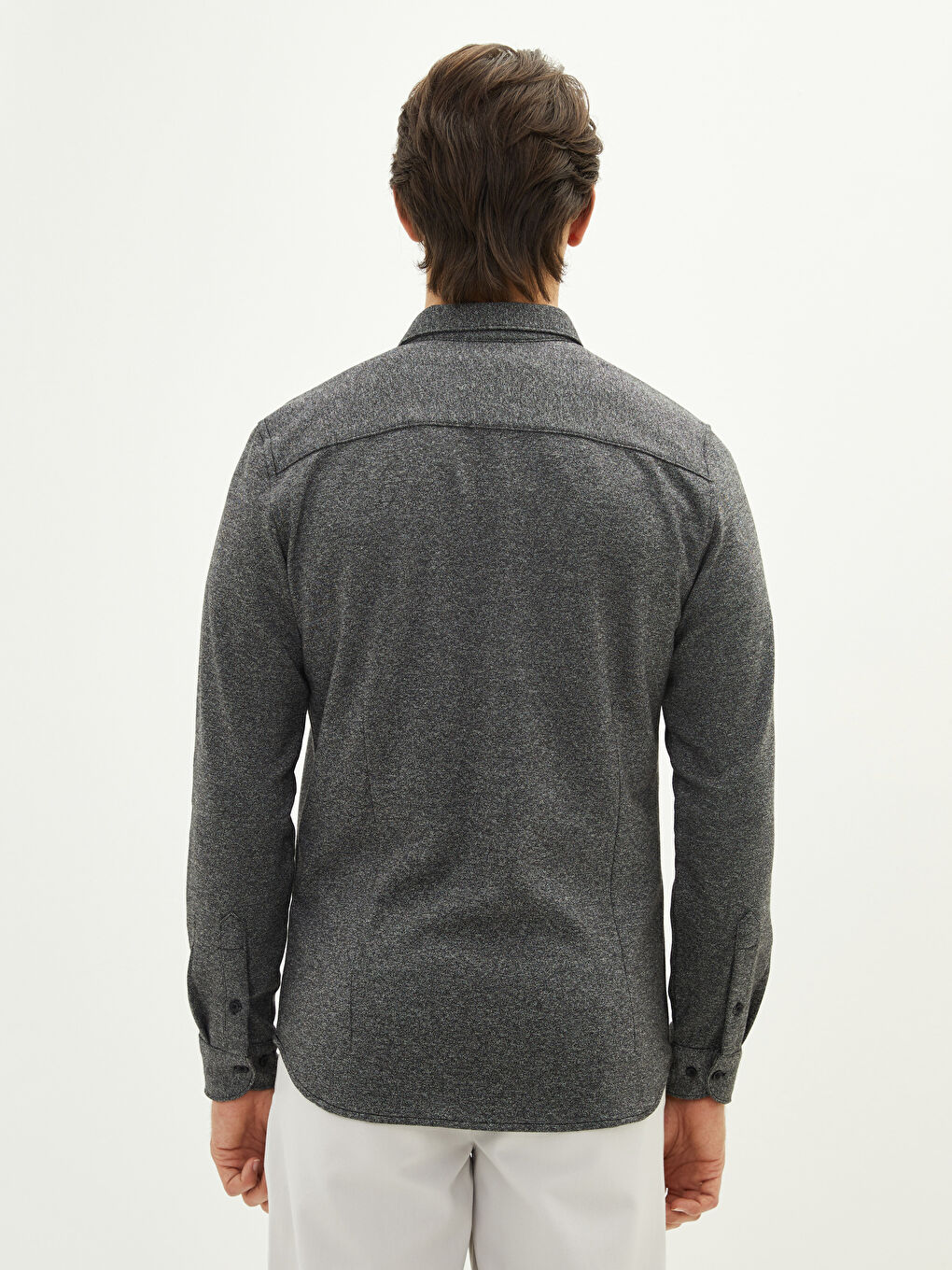 Slim Fit Long Sleeve Men's Shirt-5