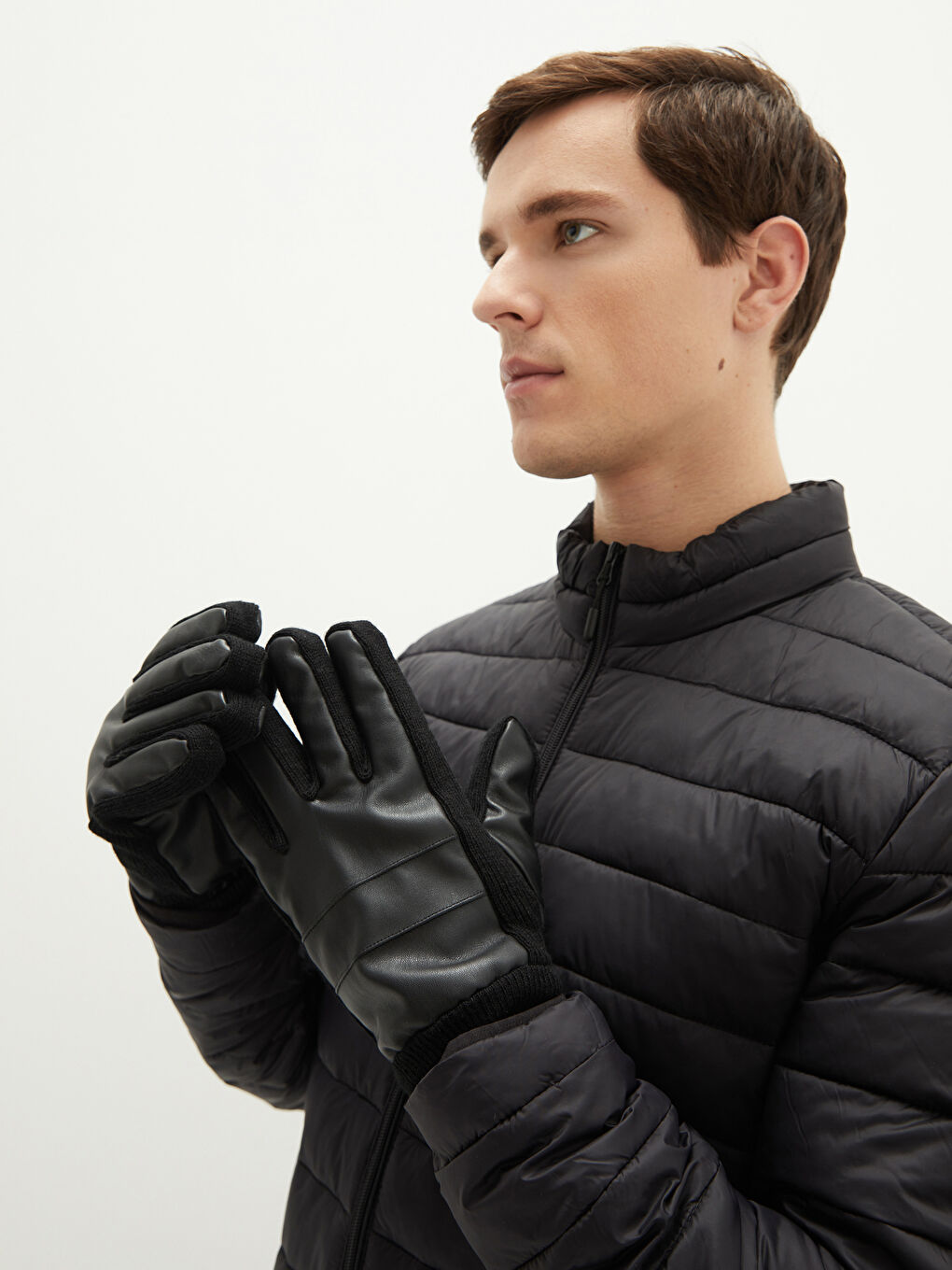 Faux Leather Men's Gloves