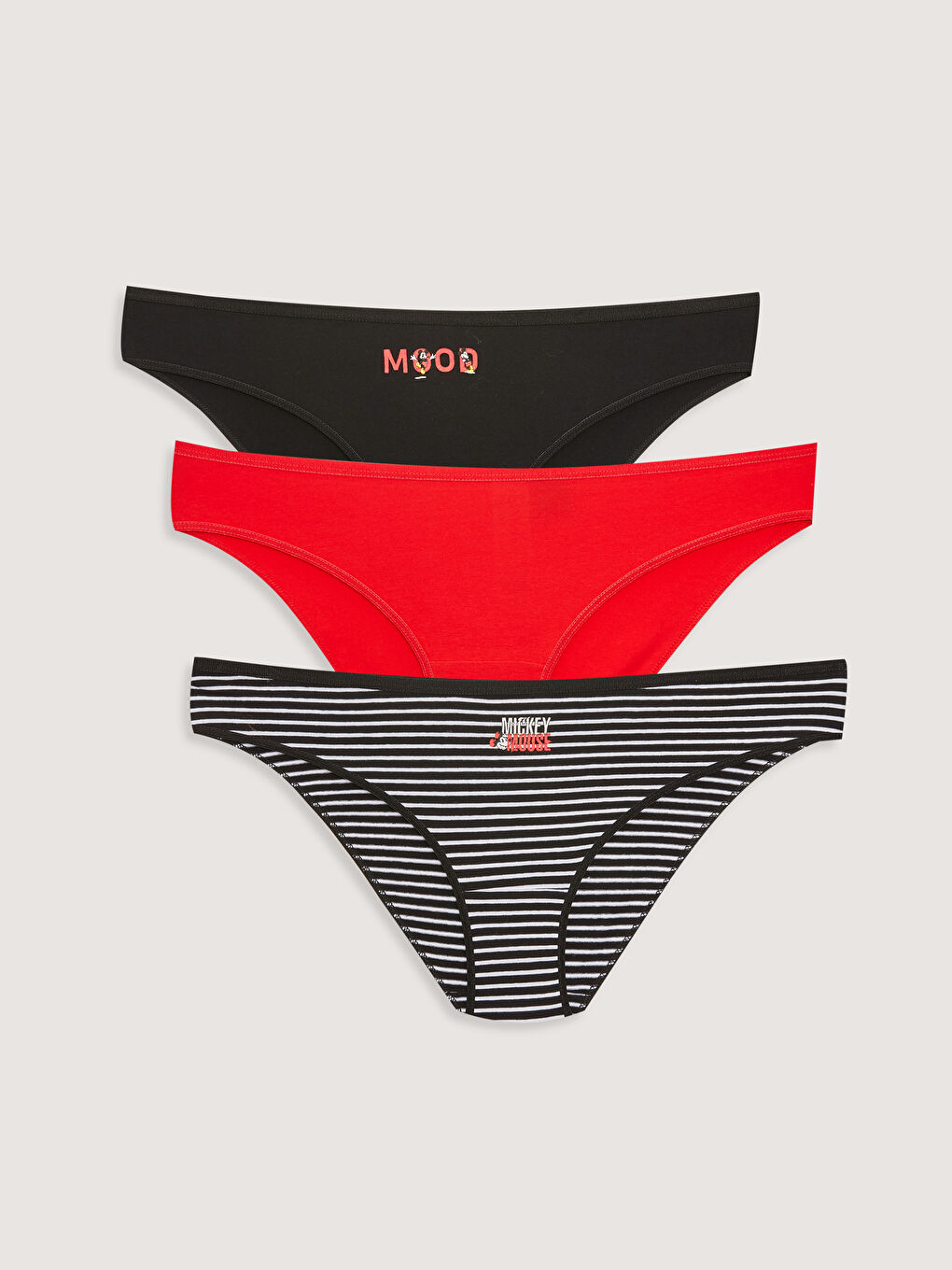 LCW Young Mickey Mouse Baskılı Bikini Külot 3'lü -W15431Z8-LEG