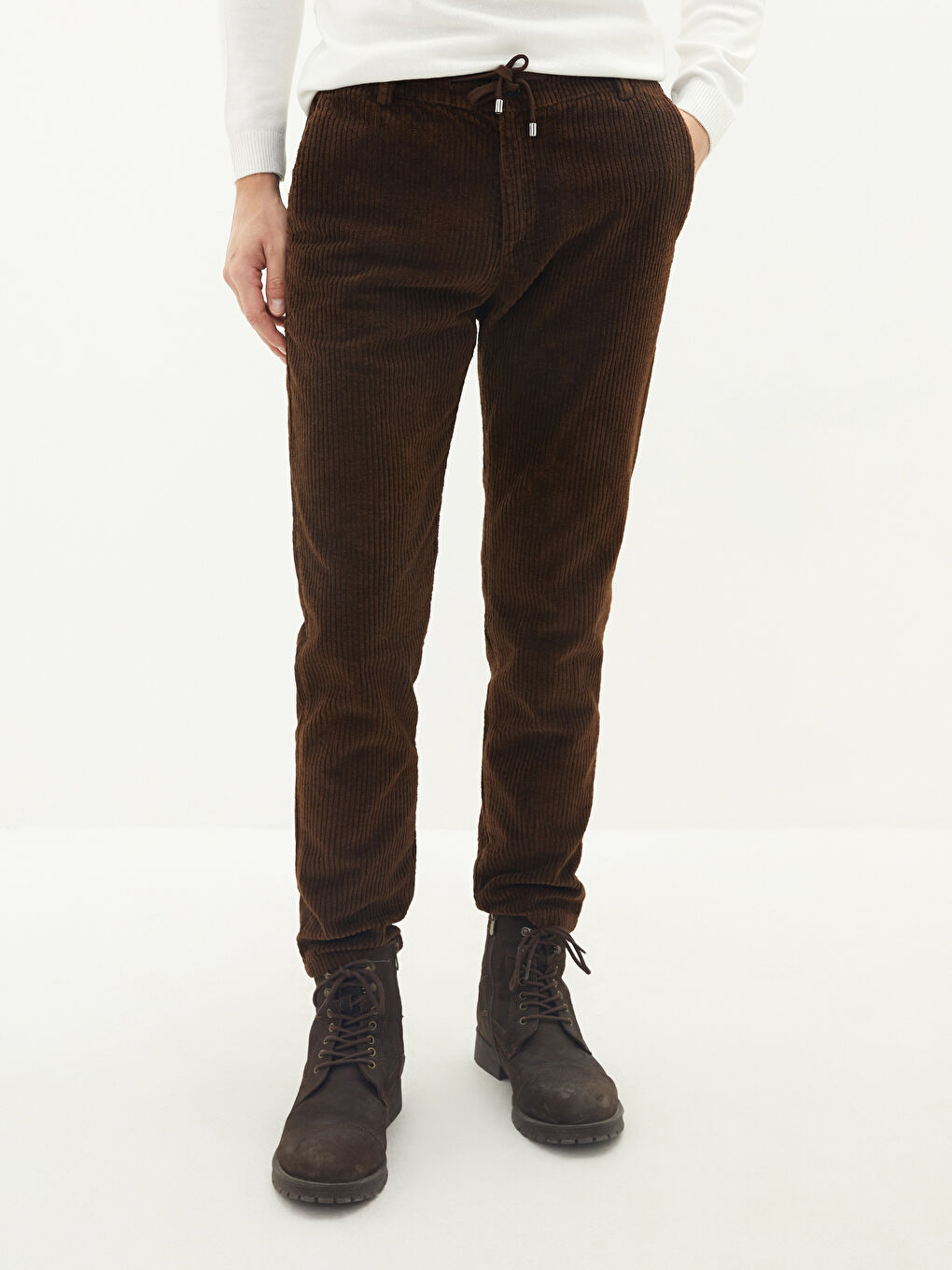 Slim Fit Velvet Men's Trousers-3