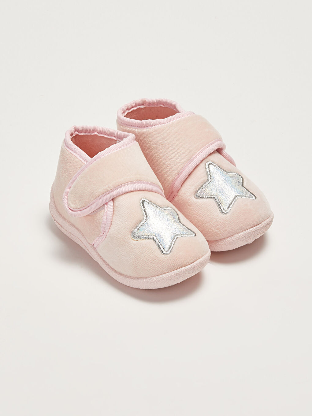 Домашние тапочки для малышек девочек с вышивкой и застежкой-липучкой