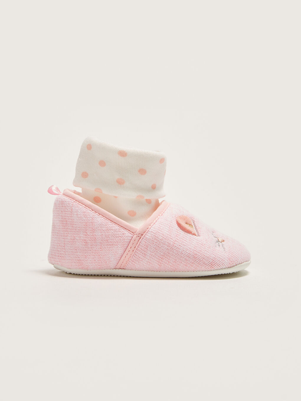 Pembe Pamuk Astarlı Çoraplı Kız Bebek Yürüme Öncesi Ayakkabı-2