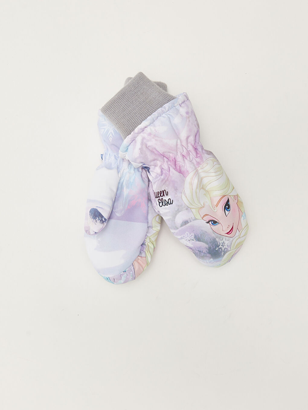 Gri Frozen Lisanslı Kız Çocuk Kar Eldiveni